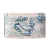 Merritt Designs Northpoint Crab 8-1/2" x 5-1/4" Small Melamine Snack Tray, Blue/Multi
