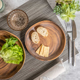 Merritt Designs Faux Sequoia Wood 8" Melamine Salad Luncheon Plate, Set of 6