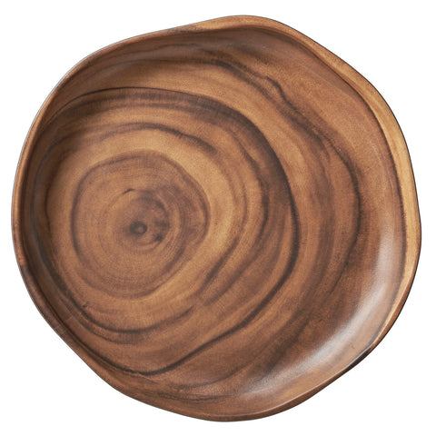 Merritt Designs Faux Sequoia Wood 9-1/2" Melamine Dinner Plate, Set of 6