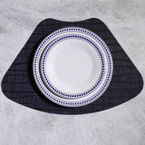 Merritt Wave Pattern 19" x 13" Wedge Vinyl Placemat, Set of 4, Navy Blue