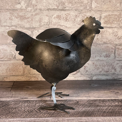 Blackthorne Forge 10" Chicken Steel Sculpture, Handcrafted in Vermont