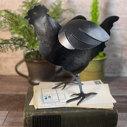 Blackthorne Forge 10" Chicken Steel Sculpture, Handcrafted in Vermont