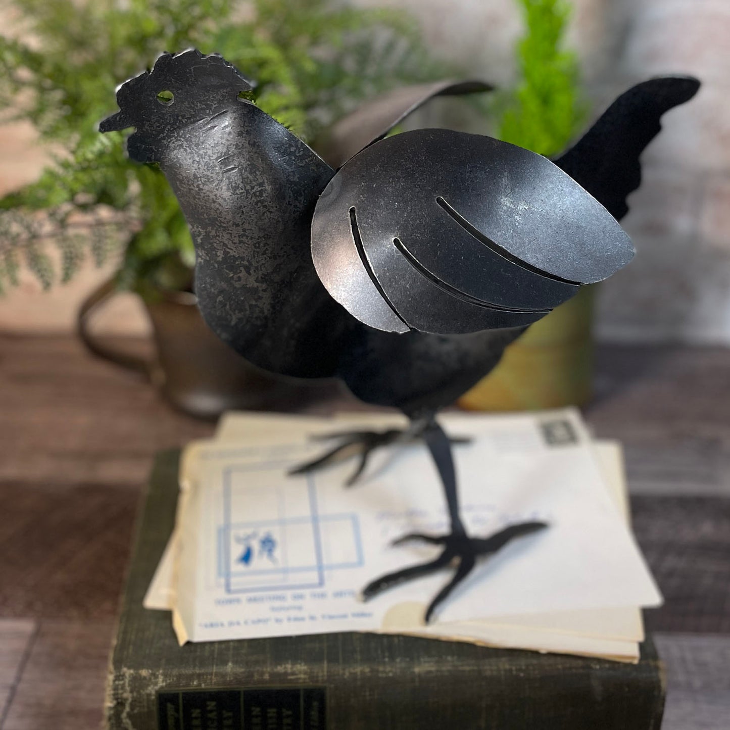 Blackthorne Forge 10" Chicken Steel Sculpture, Handcrafted in Vermont