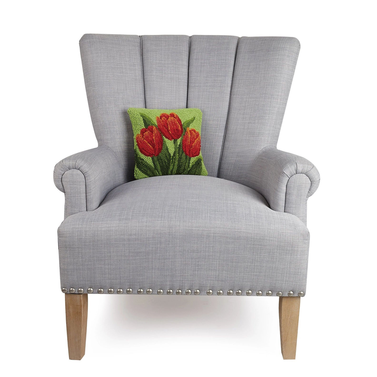 Peking Handicraft Hooked Wool Throw Pillow - Thumbnail 5