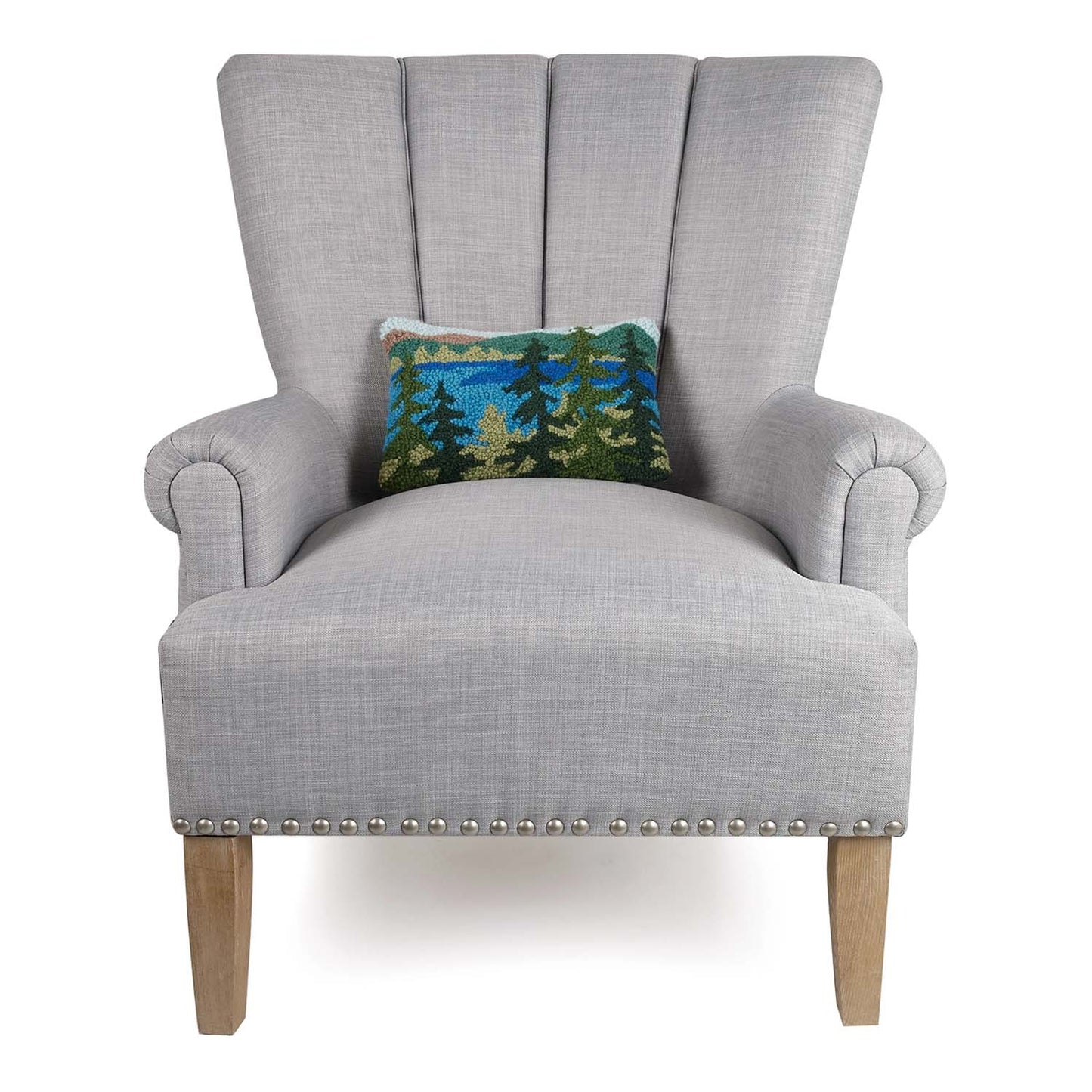 Lake Forest 12" x 8" Small Hooked Wool Throw Pillow