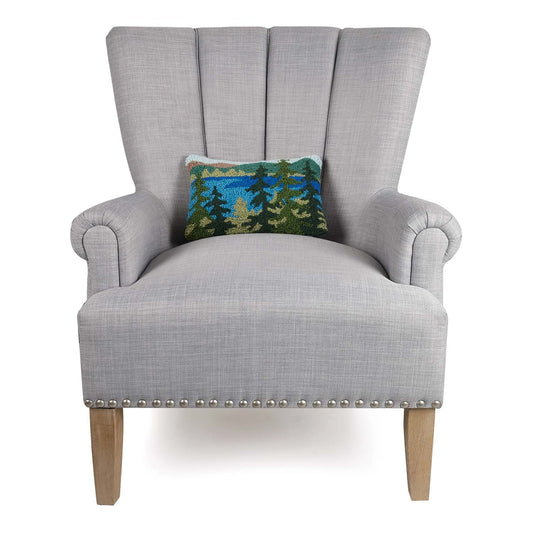Lake Forest 12" x 8" Small Hooked Wool Throw Pillow