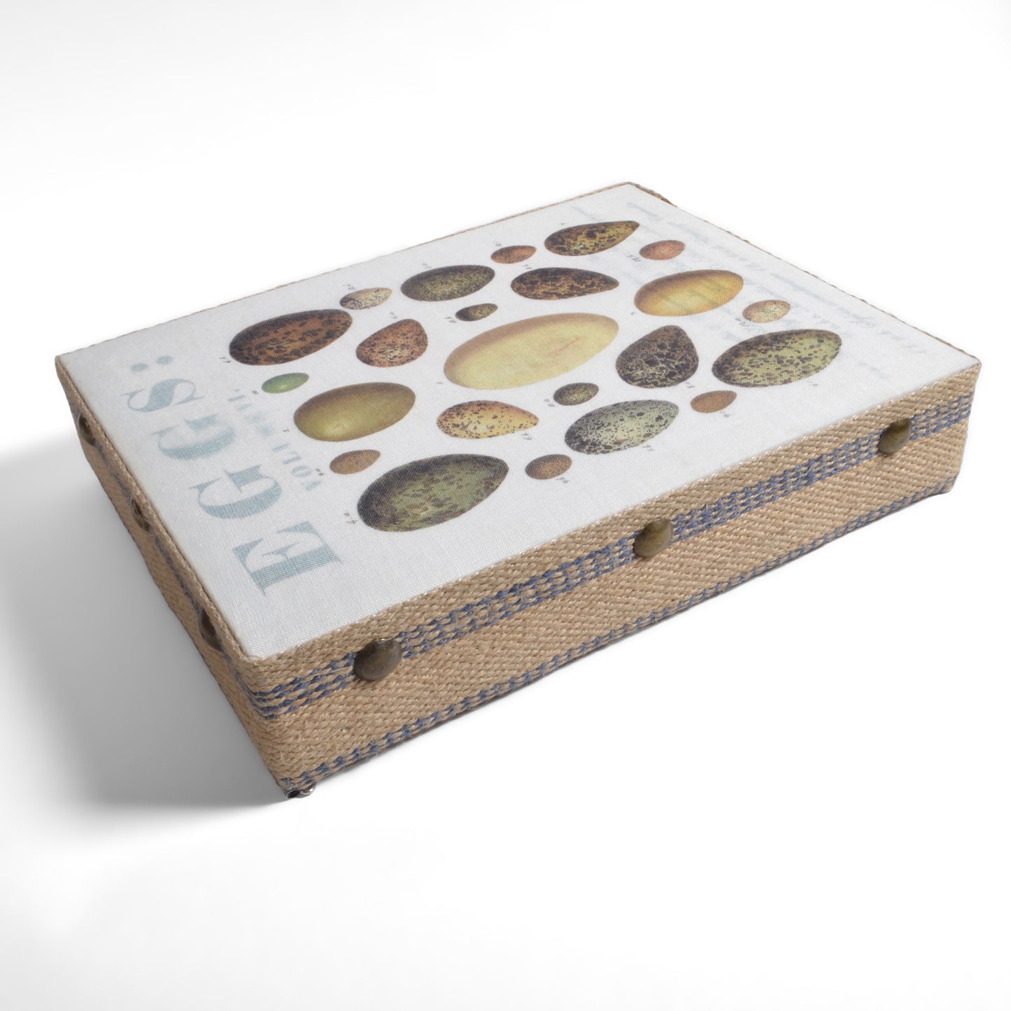 Mud Pie Eggs Small Wall Art with Burlap Wrapped Wooden Frame