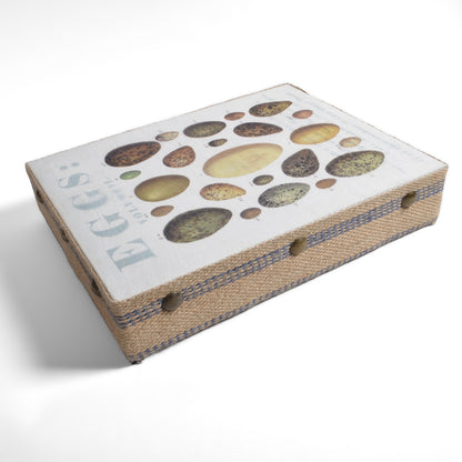 Mud Pie Eggs Small Wall Art with Burlap Wrapped Wooden Frame