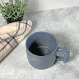 Accent Decor Early Morning Stoneware Mug with Twisted Rope Handle and Blue Speckled Glaze …