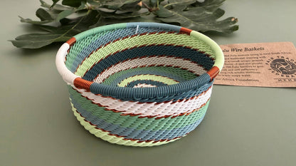 Fair Trade Zulu Telephone Wire 3.5" Bottle Coaster Caddy Basket, Montane