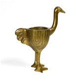 Ostrich 8-1/4" Cast Metal Figurine, Planter, Catchall, Pen/Pencil Cup