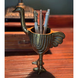 Ostrich 8-1/4" Cast Metal Figurine, Planter, Catchall, Pen/Pencil Cup