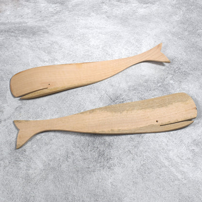 Whale Natural Mango Wood Two Piece Salad Serving Set