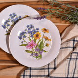Bamboo Table Wildflowers 8" Appetizer Plates, Set of 4, Made of Eco-Friendly Bamboo Composite