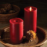 Napa Home & Garden LIGHTLi Wick-to-Flame Advanced Battery-Operated LED Indoor Wax Pillar Flameless Candle, Garnet Red, 4" X 7"