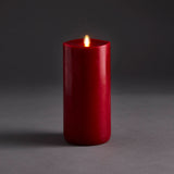 Napa Home & Garden LIGHTLi Wick-to-Flame Advanced Battery-Operated LED Indoor Wax Pillar Flameless Candle, Garnet Red, 4" X 9"