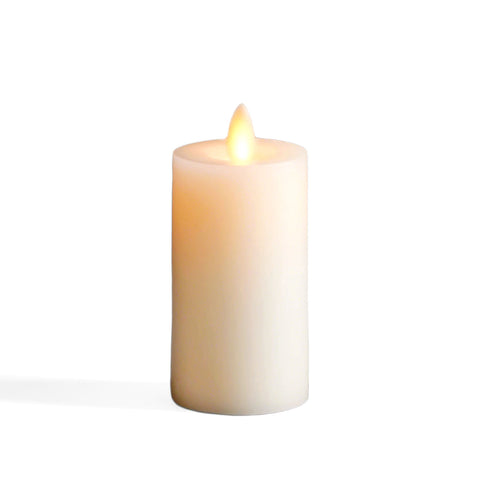 LIGHTLi Moving Flame Advanced Battery-Operated LED Indoor Wax Pillar Candle, Ivory, 2" x 4"