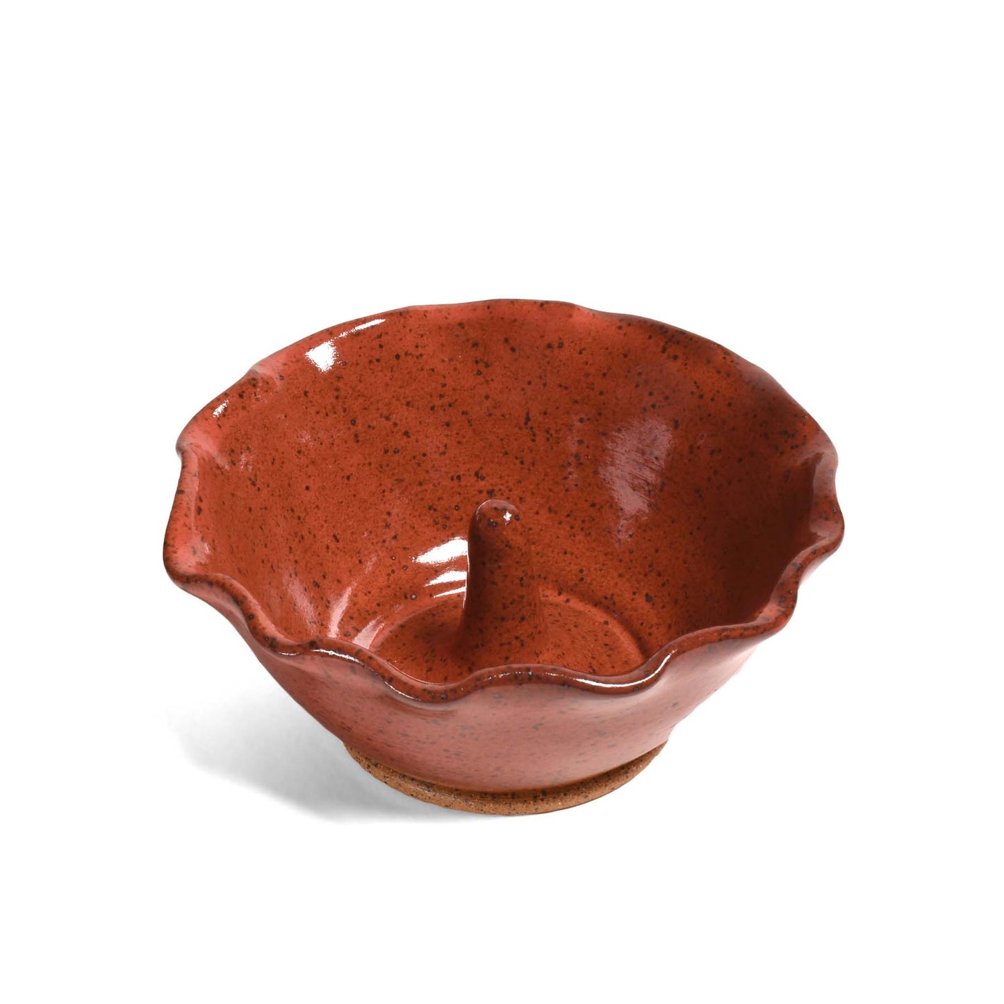 American Handmade Pottery Apple Baker, Red