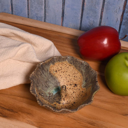 American Handmade Pottery Apple Baker, Sage Green
