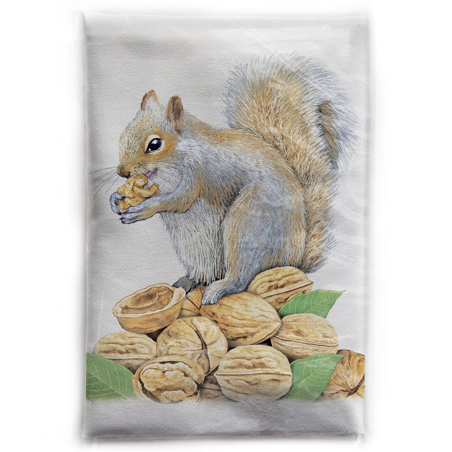 Mary Lake-Thompson Squirrel with Walnuts Cotton Flour Sack Kitchen Dish Towel