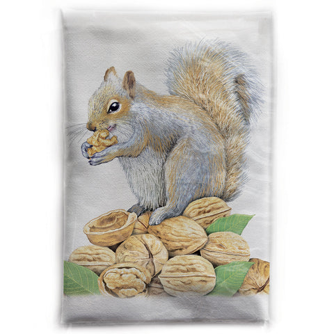 Mary Lake-Thompson Squirrel with Walnuts Cotton Flour Sack Kitchen Dish Towel