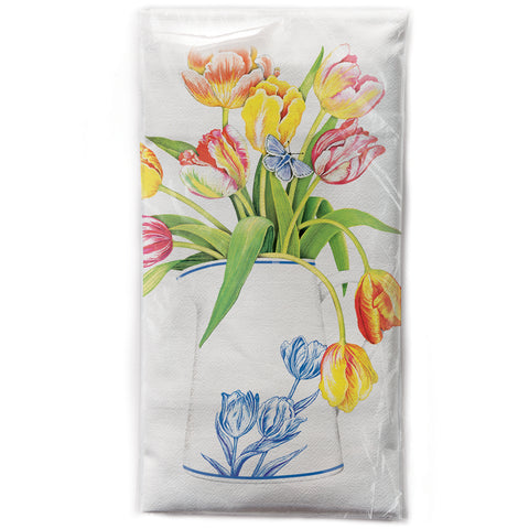 Mary Lake-Thompson Tulip Vase Cotton Flour Sack Dish Towel