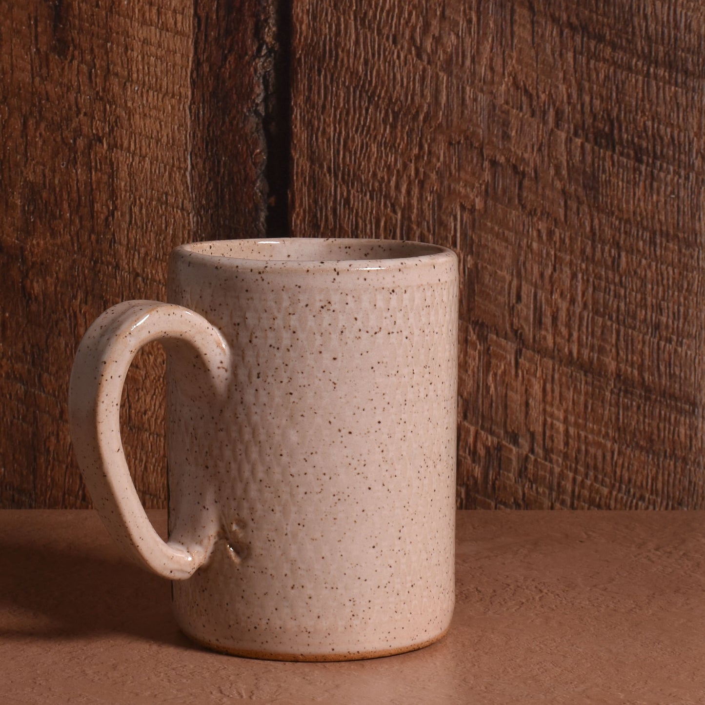 Brown Horse Mug, Hand-Built American Pottery, Each One Unique, Speckled Beige