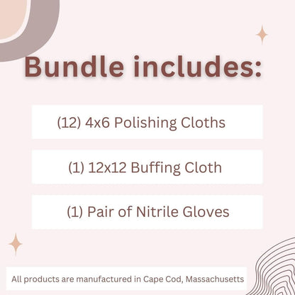 Cape Cod® Metal Polishing Cloths with Buffing Cloth, Gloves, and Decorative Tin