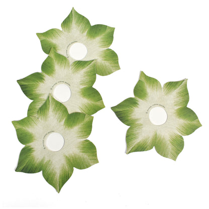 Carole Shiber Hosta Leaf Bouquet Napkin Rings, Mint Green, Set of 4