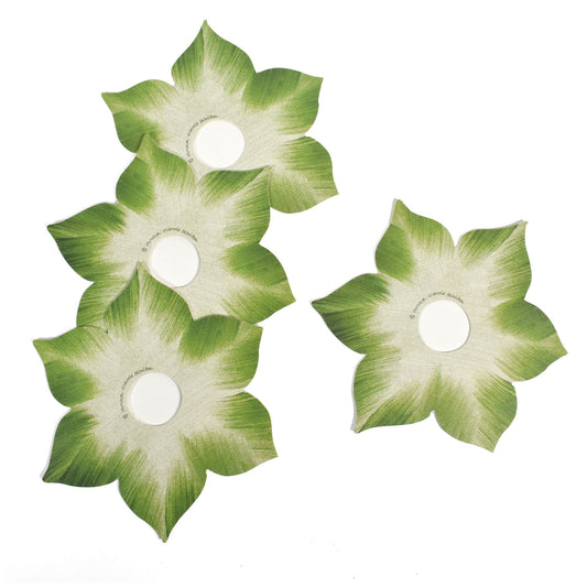 Carole Shiber Hosta Leaf Bouquet Napkin Rings, Mint Green, Set of 4