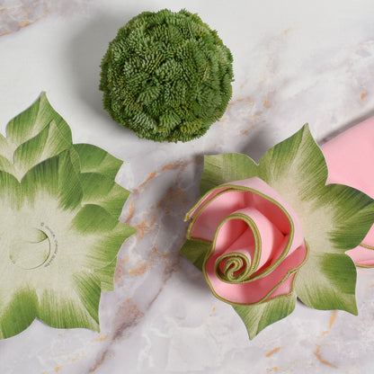 Carole Shiber Hosta Leaf Bouquet Napkin Rings, Mint Green, Set of 4