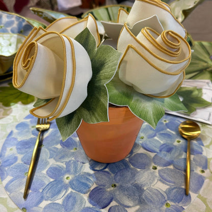 Carole Shiber Hosta Leaf Bouquet Napkin Rings, Mint Green, Set of 4