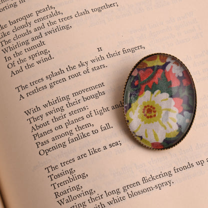 Cicada Design American Handmade Brooch with Liberty Classic Floral Fabric, Each One Unique