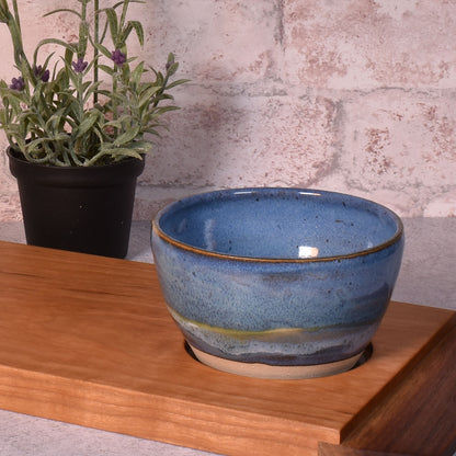 Copy of Handmade American Pottery 4-inch Dip, Salsa, Dessert Bowl by Coastal Clay Co., Blue