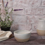 Handmade American Pottery 4-inch Dip, Salsa, Dessert Bowl by Coastal Clay Co., White/Natural