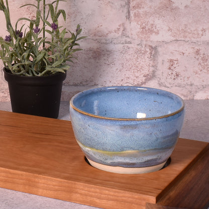 Coastal Clay Co. Handmade American Pottery 4-inch Dip, Salsa, Dessert Bowl, Light Blue