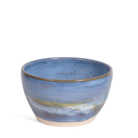 Coastal Clay Co. Handmade American Pottery 4-inch Dip, Salsa, Dessert Bowl, Light Blue