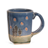 Summer Pines and Fireflies Slab-Built 12-oz. Coffee Mug, Handmade American Pottery by Colleen Deiss