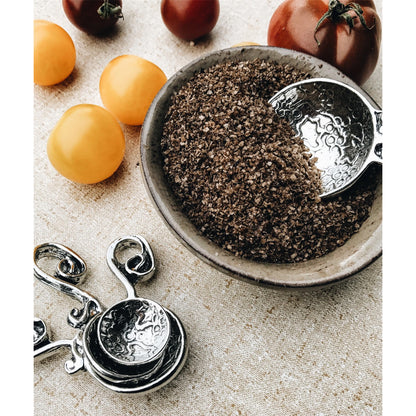 Crosby & Taylor Vineyard Handmade Pewter Measuring Spoon Set with Display Post