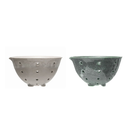 Creative Co-Op Stoneware Berry Bowl Set in Two Colors, Reactive Glaze, Each One Unique