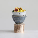Creative Co-Op Stoneware Berry Bowl Set in Two Colors, Reactive Glaze, Each One Unique