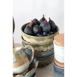 Creative Co-Op Stoneware 6" Berry Bowls with Reactive Glaze, Set of 2 Colors, Each One Will Vary