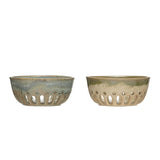 Creative Co-Op Stoneware 6" Berry Bowls with Reactive Glaze, Set of 2 Colors, Each One Will Vary