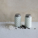 Creative Co-Op Hobnail Milk Glass Salt & Pepper Shakers, White