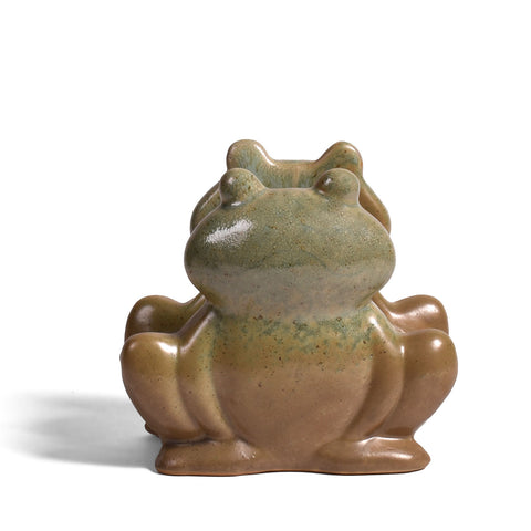 Frog Shaped Stoneware Sponge Holder, Green