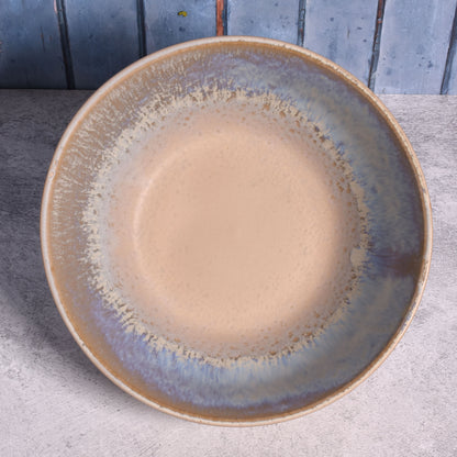 8" Round Stoneware Serving Bowl with Blue Reactive Glaze, Each One Unique