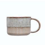 Creative Co-Op Stoneware Mug with Crimped Bottom, Whitewashed Gray Reactive Glaze