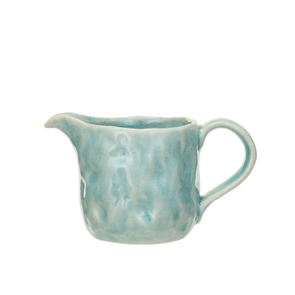 Crackle Glaze Small 7-oz. Stoneware Creamer, Aqua