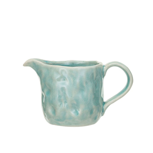 Crackle Glaze Small 7-oz. Stoneware Creamer, Aqua