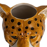 Creative Co-Op Hand-Painted 11" Decorative Stoneware Cheetah Vase, Multicolor